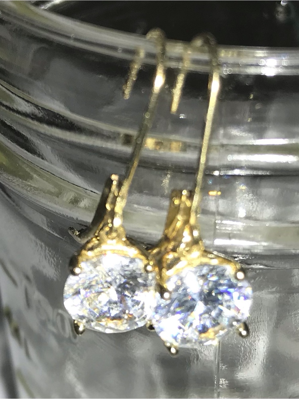Gold Clad Diamonique Lever Back Earrings